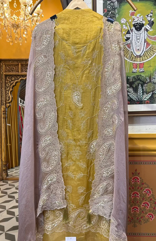 Nayab Organza Suit (Yellow)