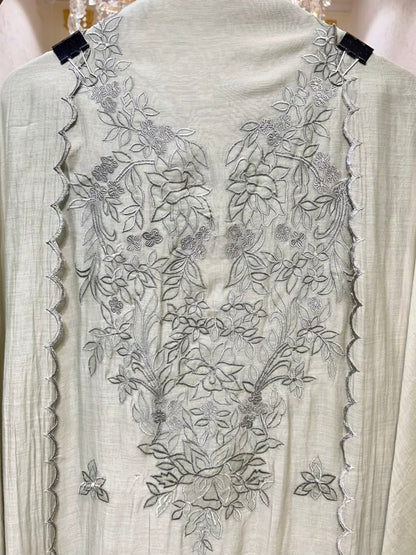 Ishara Mul Naqsh Suit (Pista Green)