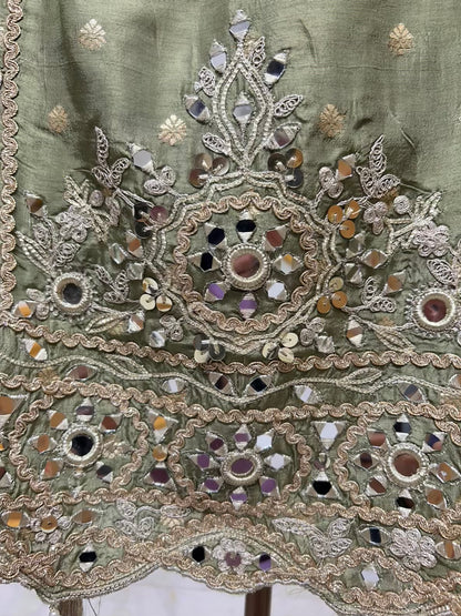 Ishira Banarasi Sheesha Suit (Green)