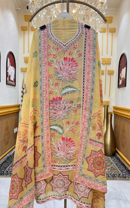 Rivaaya Handcrafted Organza Suit