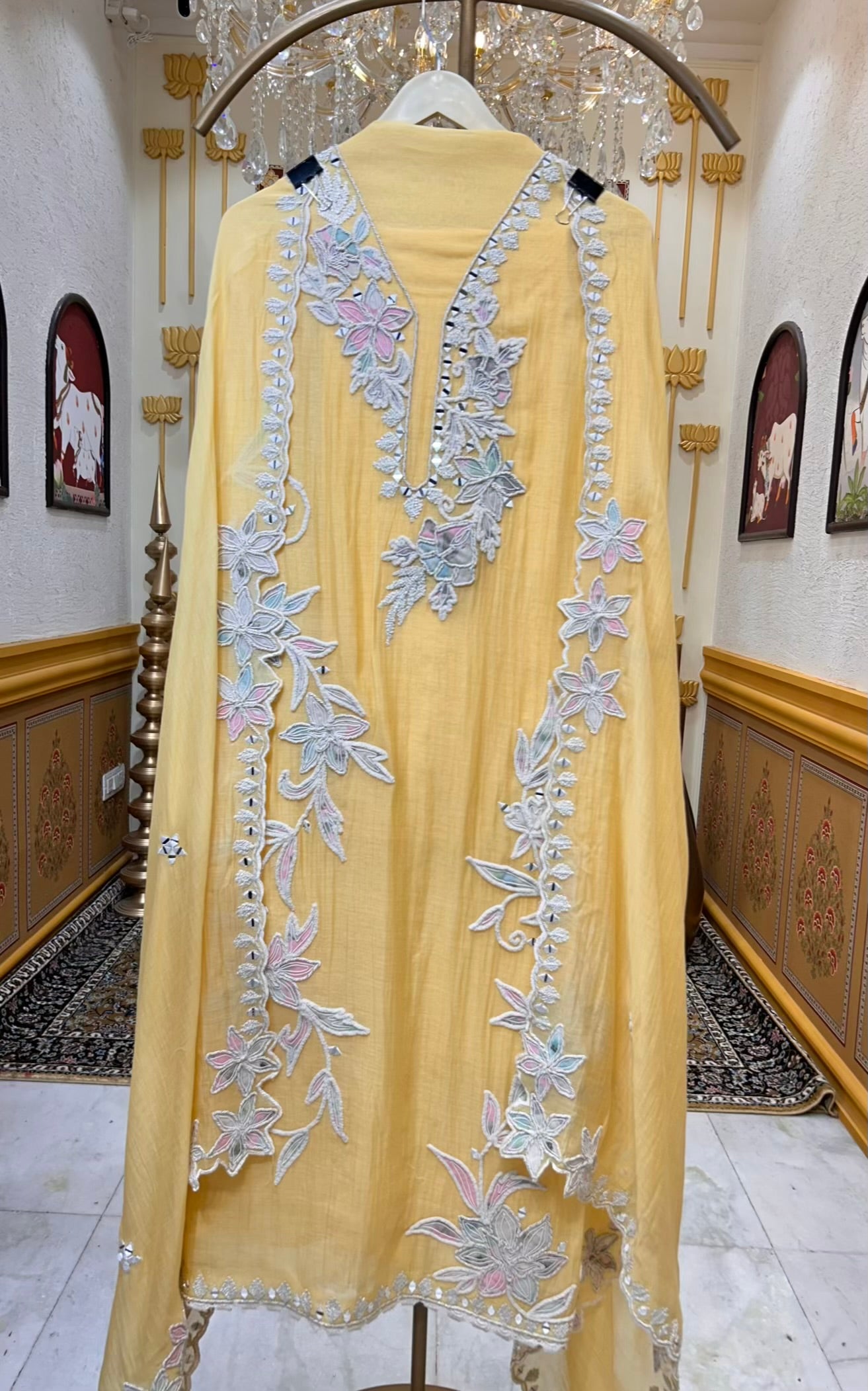 Nazira Mul Aaina Suit (Yellow)