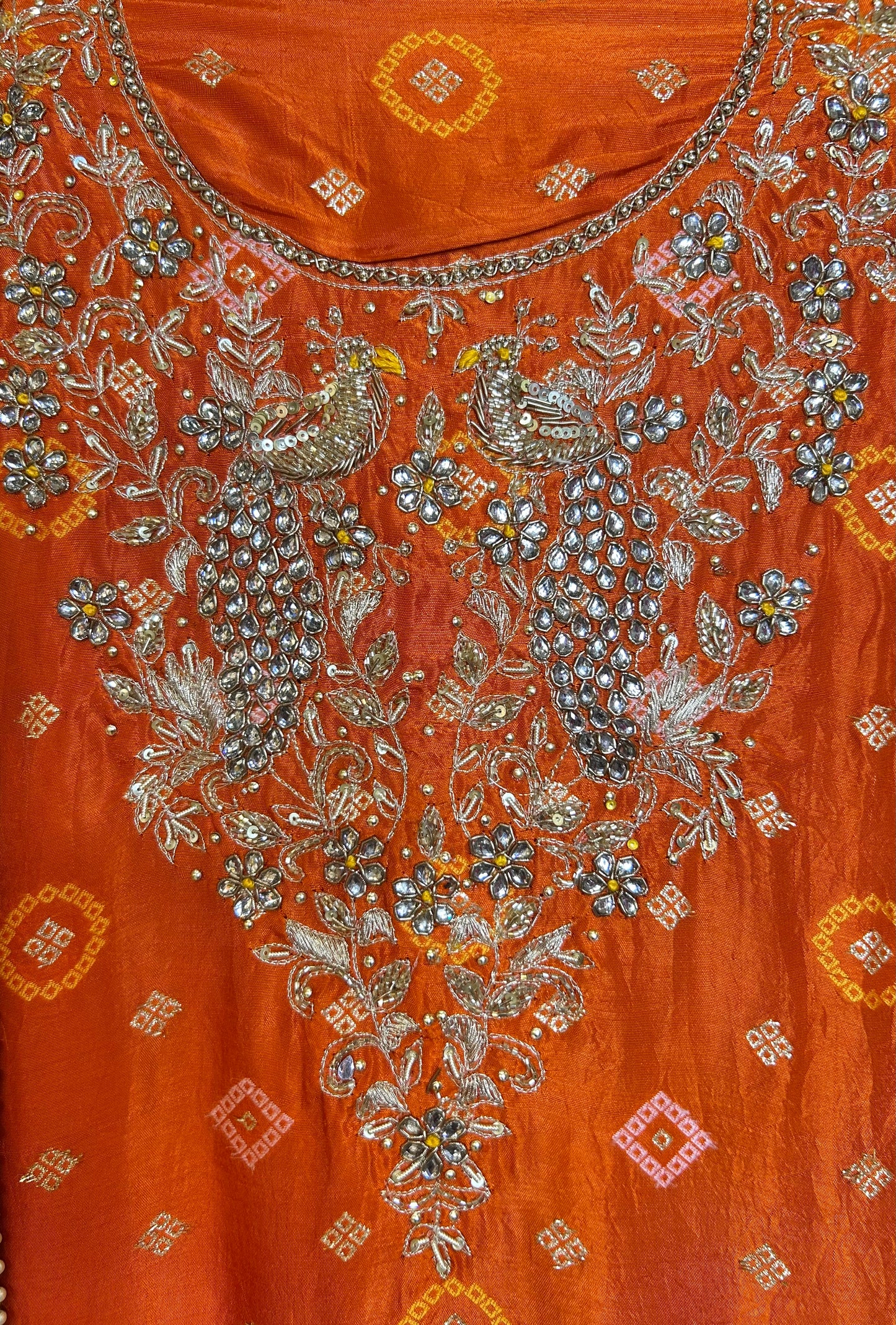Vistaar Bandhani Suit (Orange)