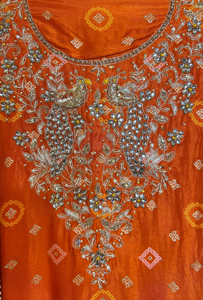Vistaar Bandhani Suit (Orange)