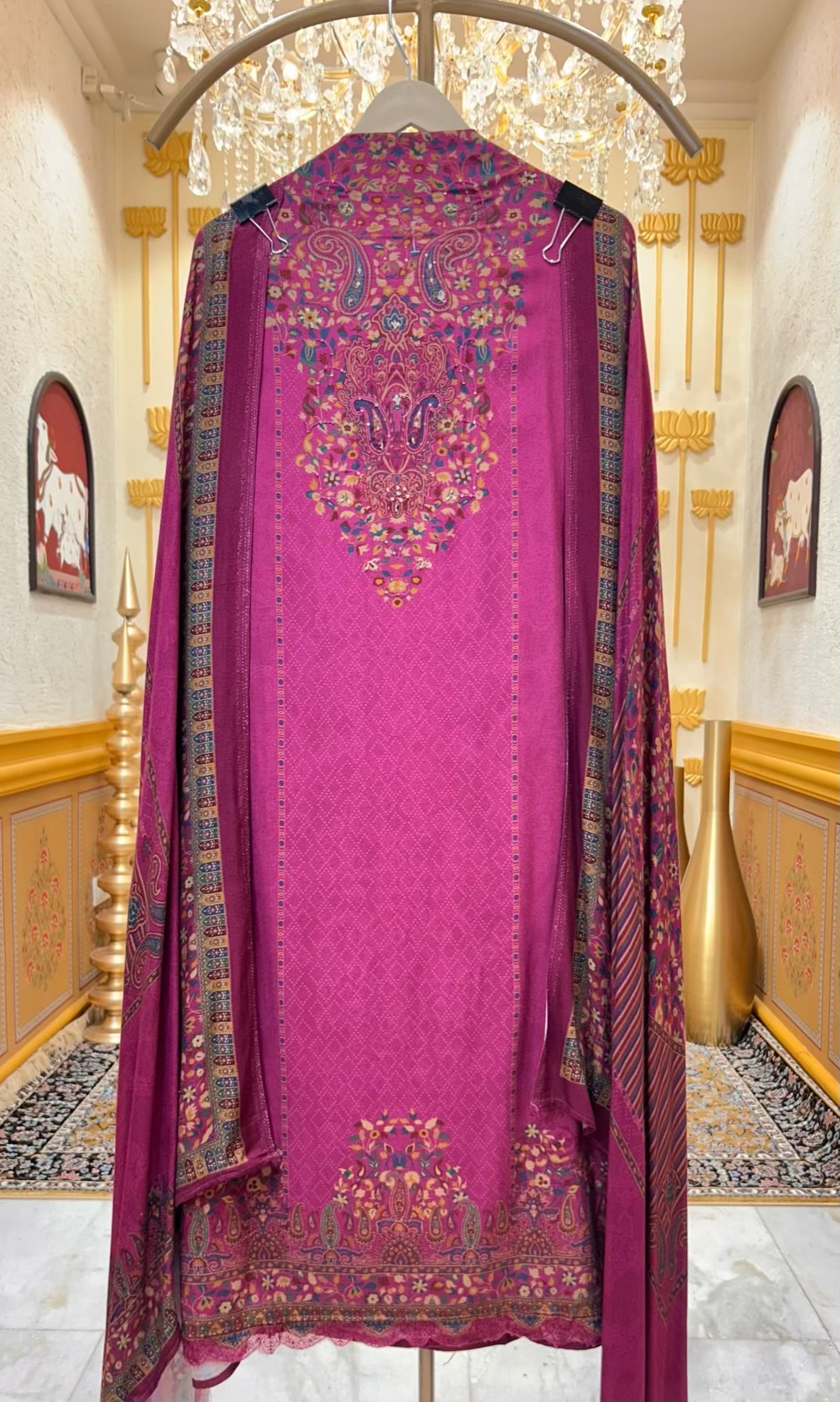 Mehroza Pashmkaar Suit (Magenta)