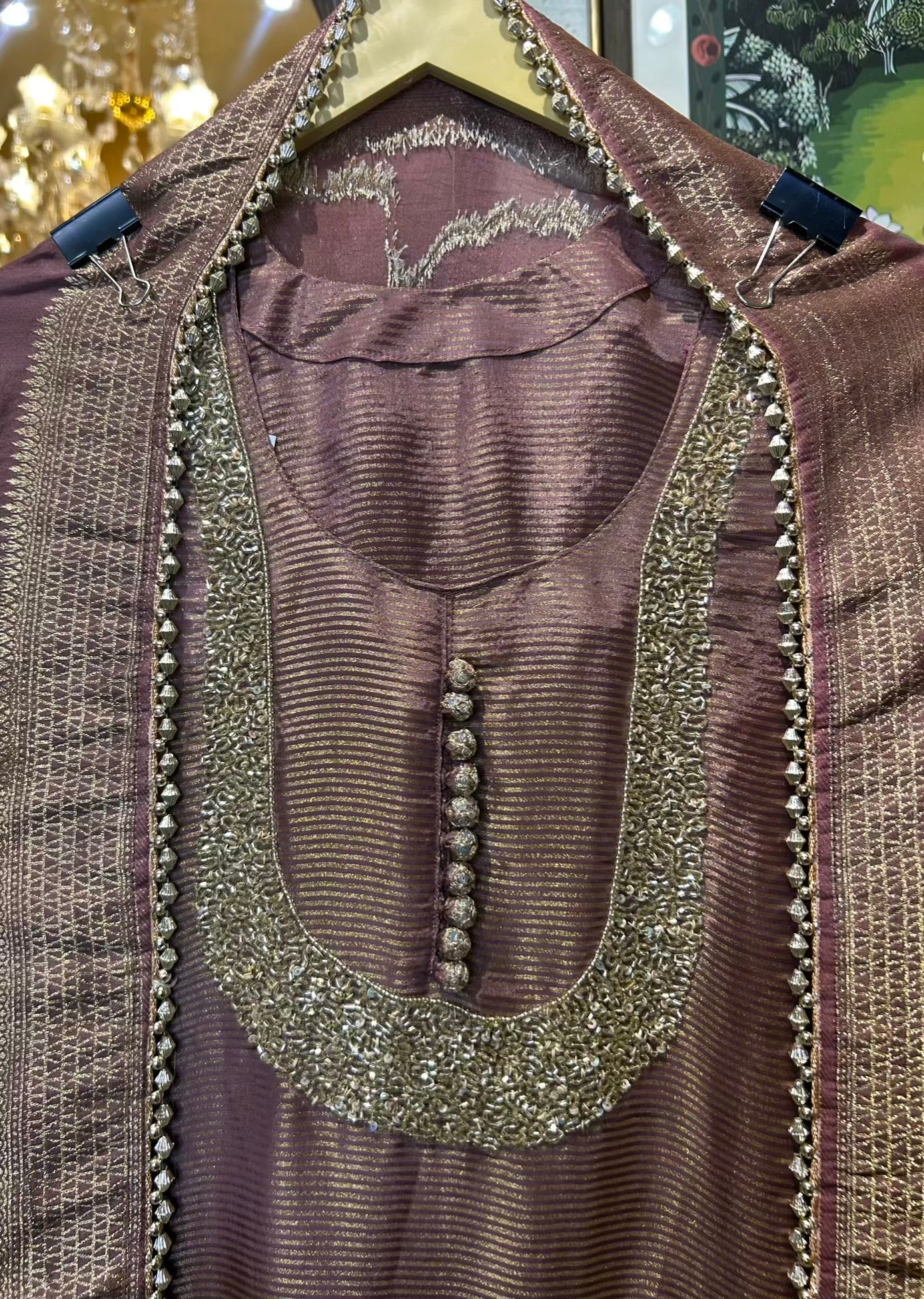 Meerbaaz Banarasi Suit (Wine)