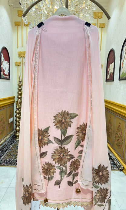 Veda Linen Zari Suit