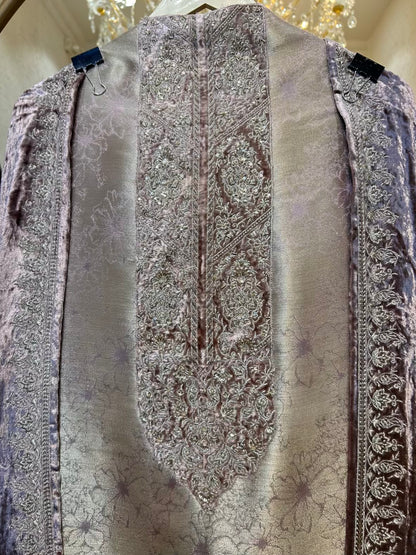 Ruhmeena Velvet Mosaic Suit (Pink)