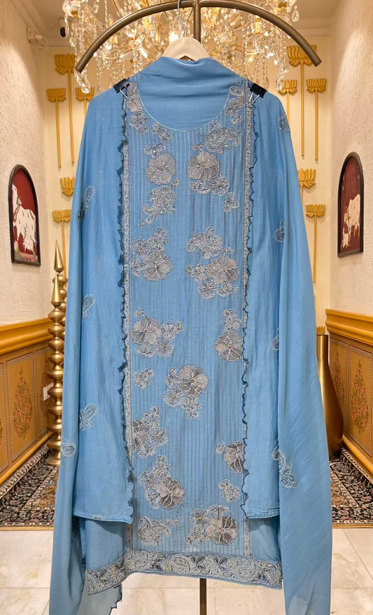 Afiya Cotton Noor Suit (Blue)