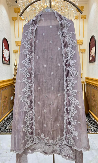 Naazira Crystal Cutwork Suit (Lavender)