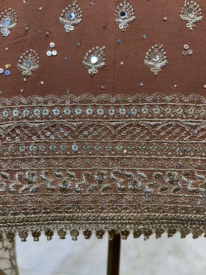 Mehrunnisa Mirror Gharara Set (Peach)