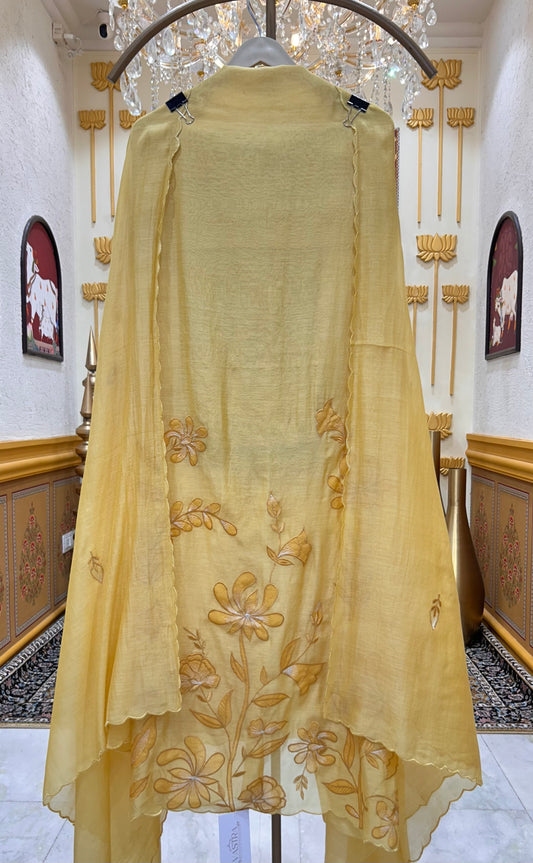 Saanvi Appliqué Grace Suit (Mustard)