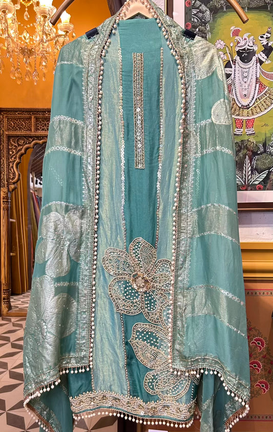 Eshara Organza Suit (Turquoise)