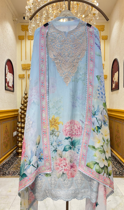 Aabroo Bloom Printed Suit
