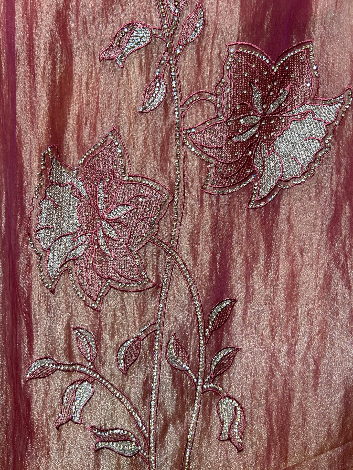 Sifat Shimmer Organza Suit (Rust)