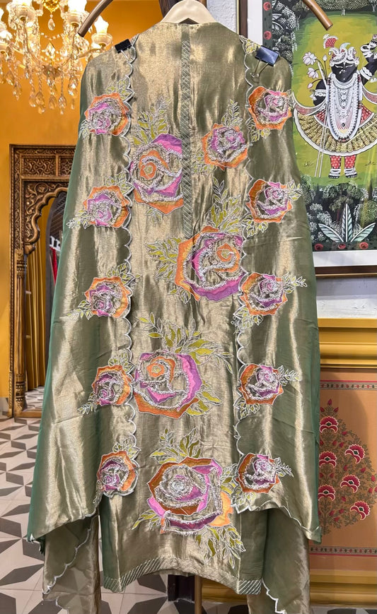 Zyara Organza Suit (Green)