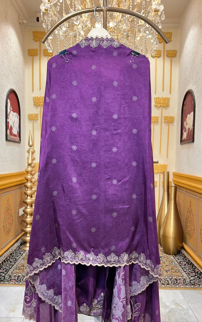 Sahira Zari Silk Suit (Purple)