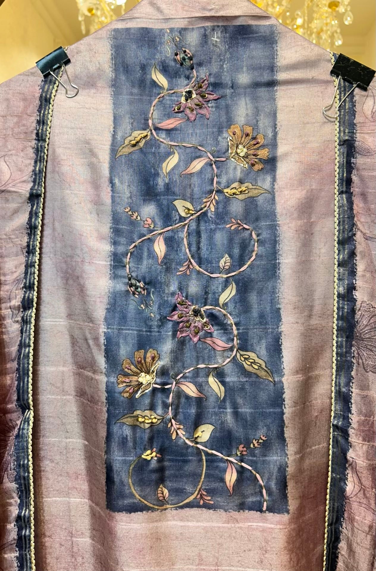 Eshira Tussar Suit (Purple & Blue)