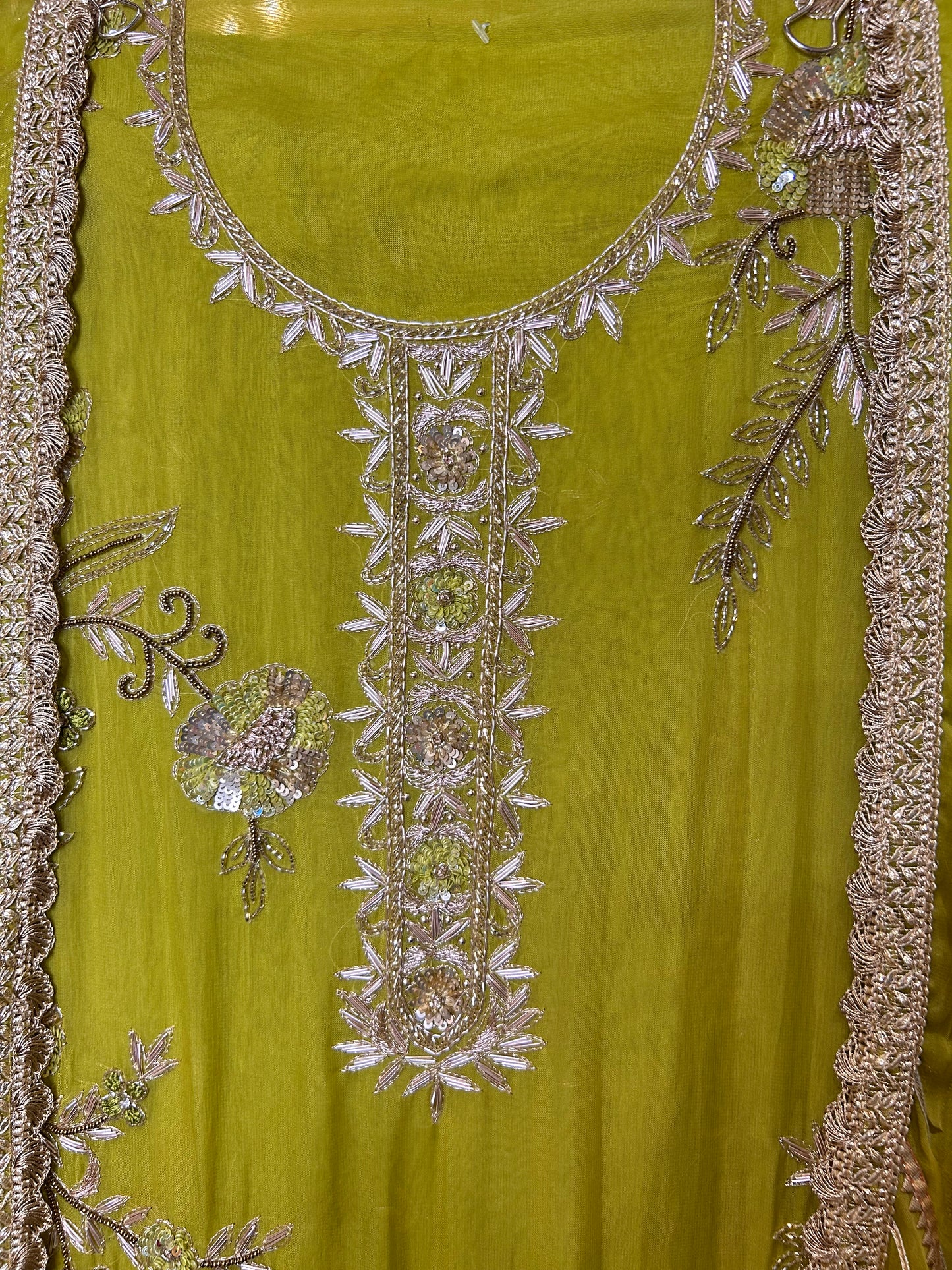 Zewar Organza Suit (Green)