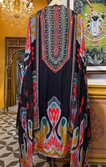 Zarehya Organza Suit (Black)