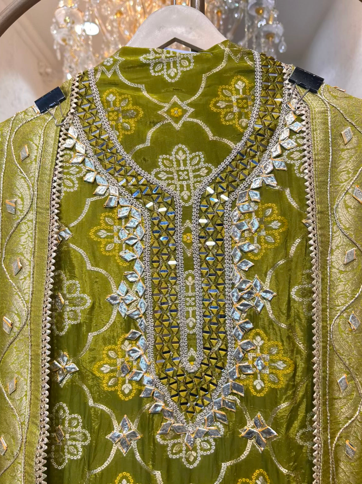 Meher Bandhej Suit (Mehendi Green)