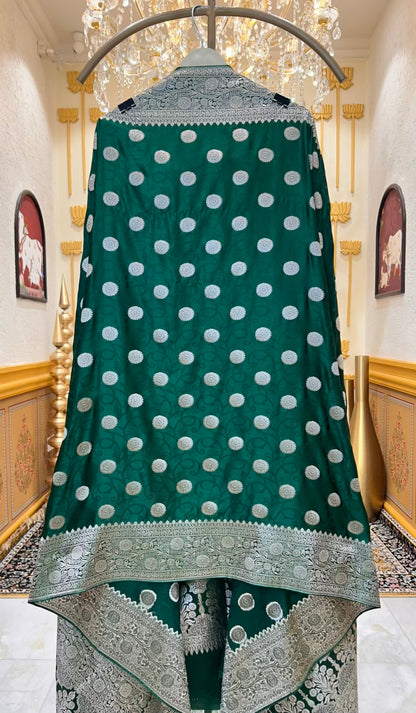 Ruhzini Silk Weave Suit (Dark Green)