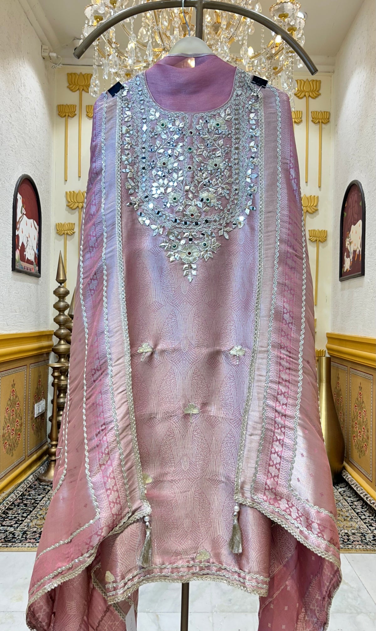 Rangbaari Brocade Shimmer Suit