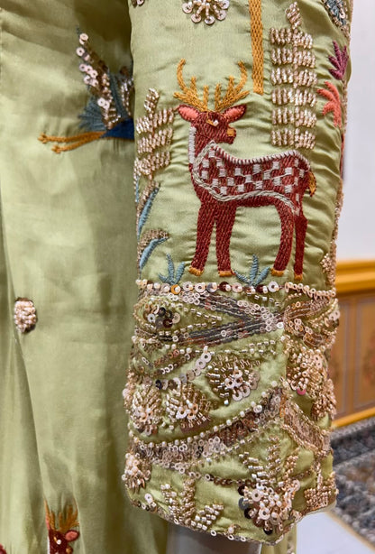 Meher Noor Sharara Set (Green)
