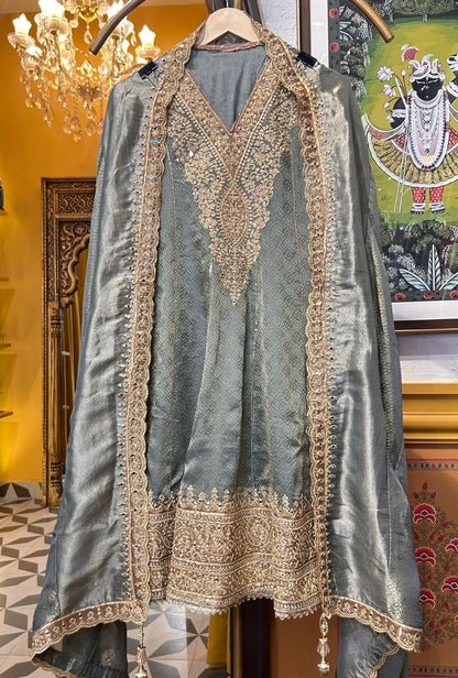 Ruh-e-Zar Anarkali Suit (Powder Blue)