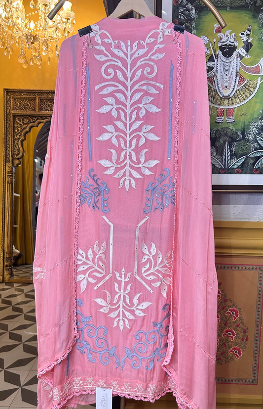 Zarnoor Organza Suit (Pink)