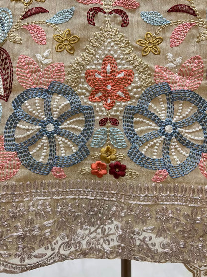 Naazira Resham Zari Suit (Beige)