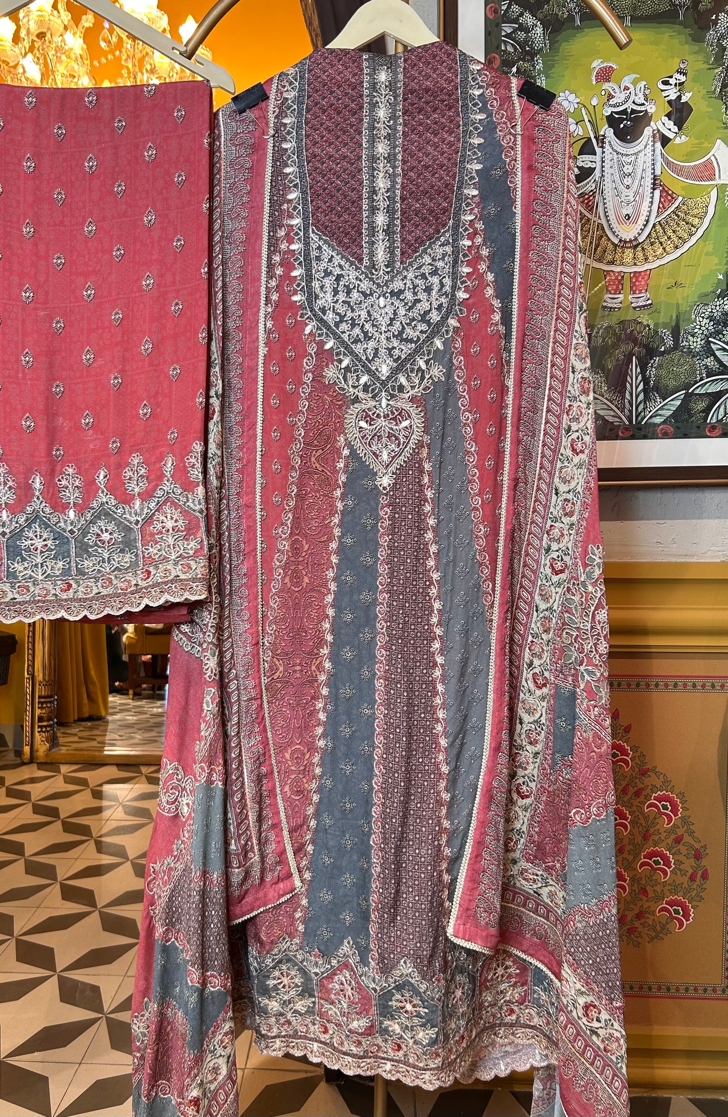 Tavisha Crepe Kali Suit (Pink)