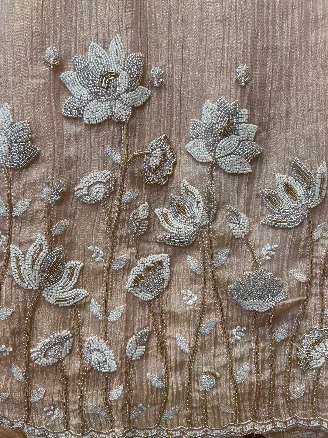 Mahroza Crushed Organza Suit (Light Pink)