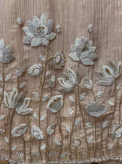 Mahroza Crushed Organza Suit (Light Pink)