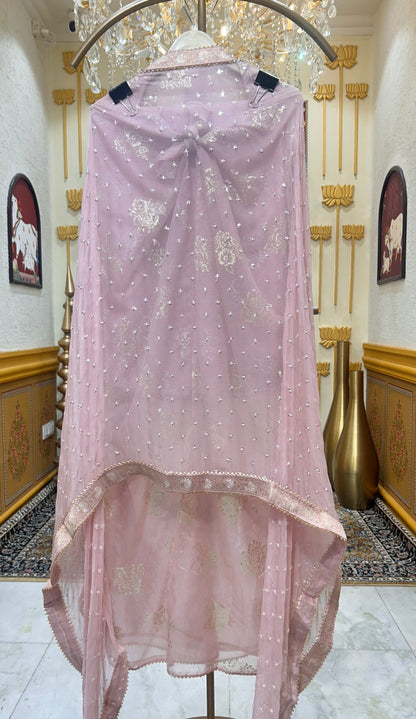 Mehrina Tissue Noor Suit (Pink)
