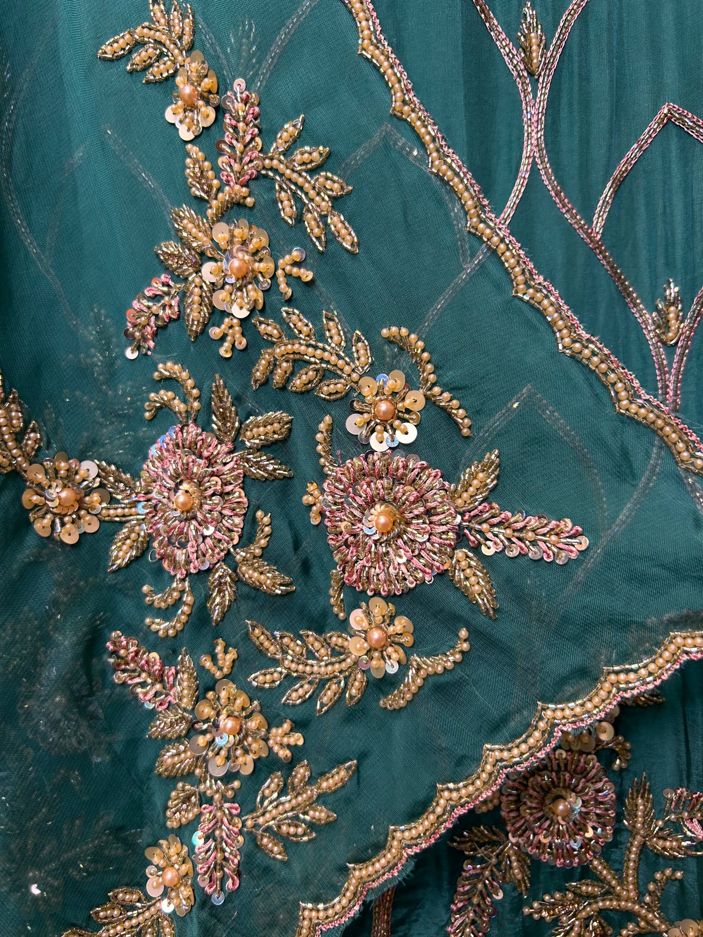 Inaaya Organza Suit (Firozi)