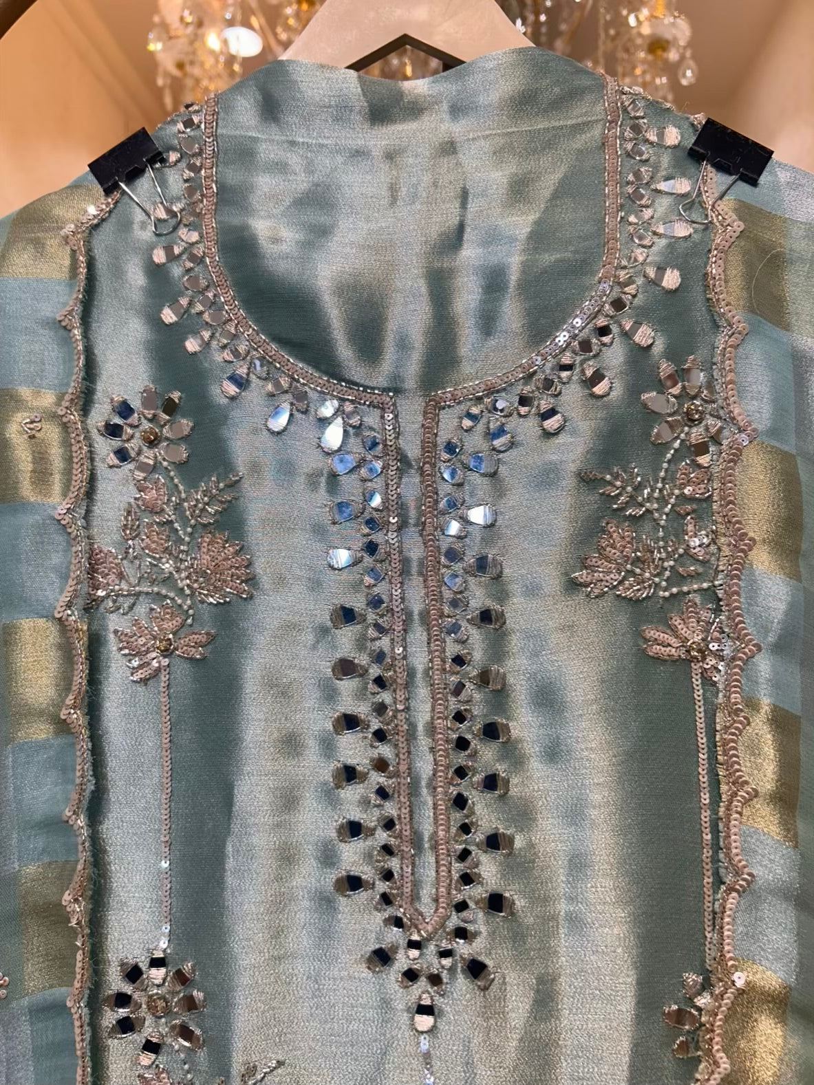 Zehraani Sequin Naqsh Suit (Powder Blue)