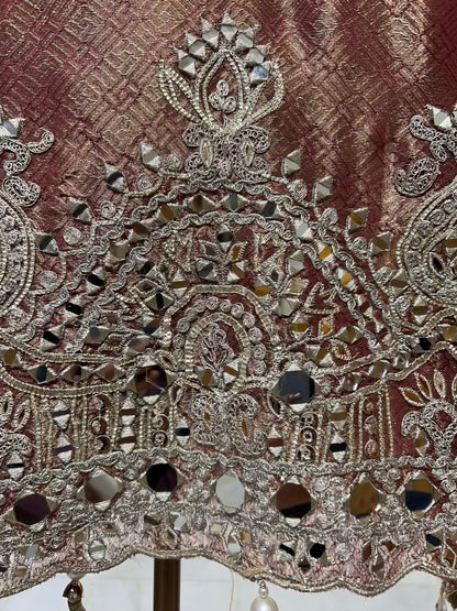 Nazneen Shimmer Dori Suit (Wine)