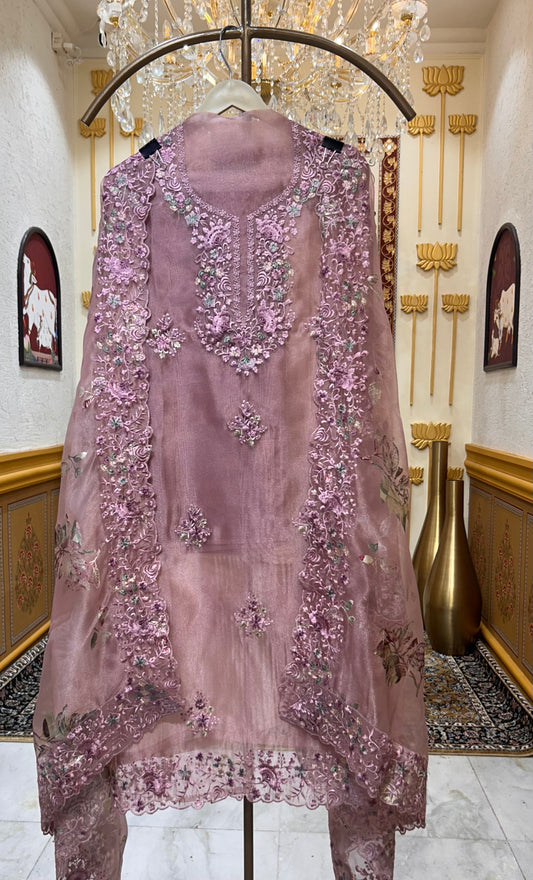 Husna Threadcrafted Suit (Lavender)
