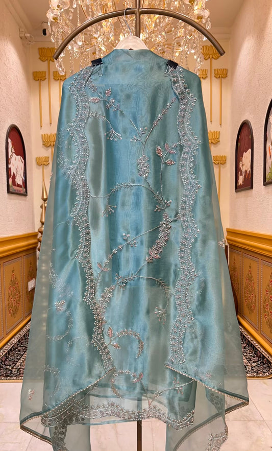 Elina Crush Karigari Suit (Sea Green)