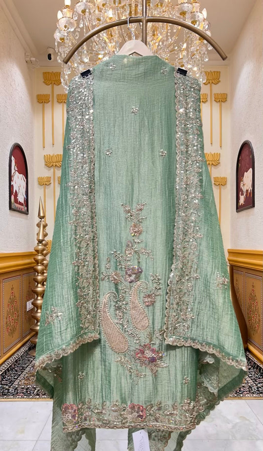 Iraaya Kinari Softloom Suit (Green)