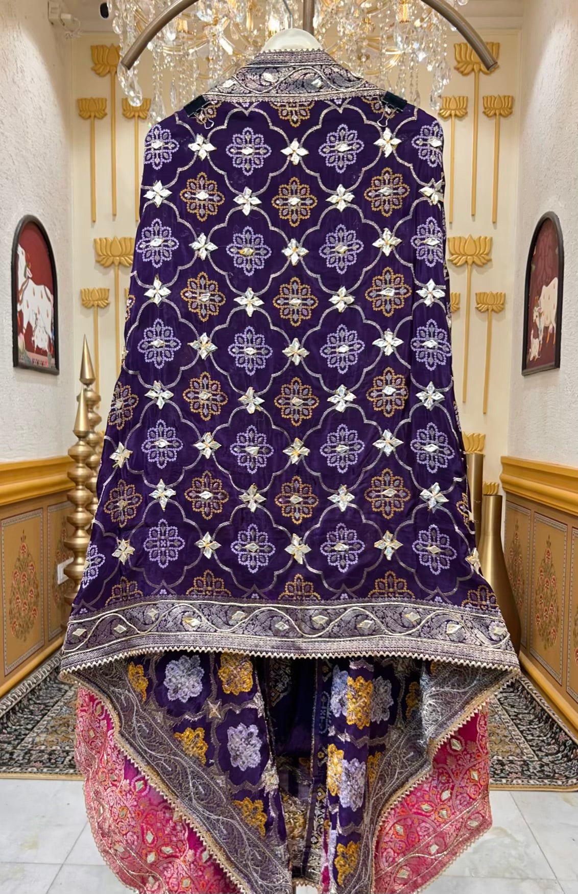 Meher Bandhej Suit (Purple)