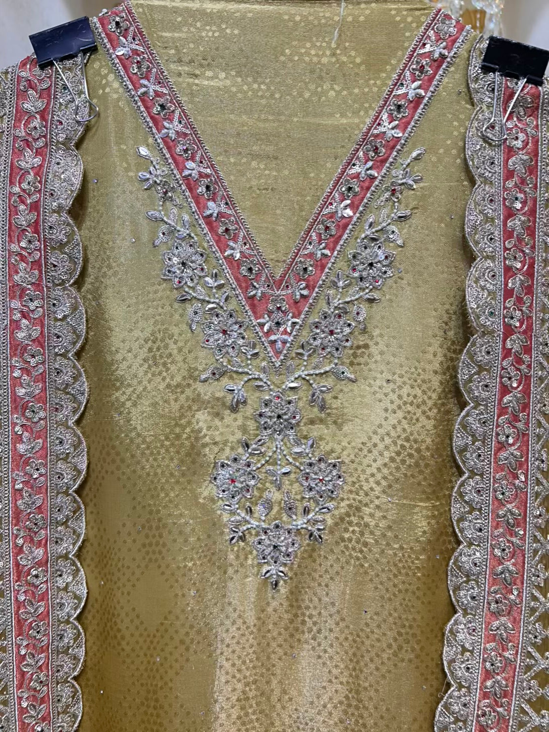 Sarvini Shimmer Bloom Suit (Mustard)