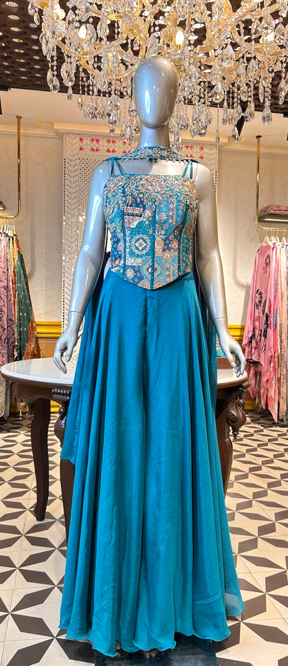Rangmahal Crop Top Set
