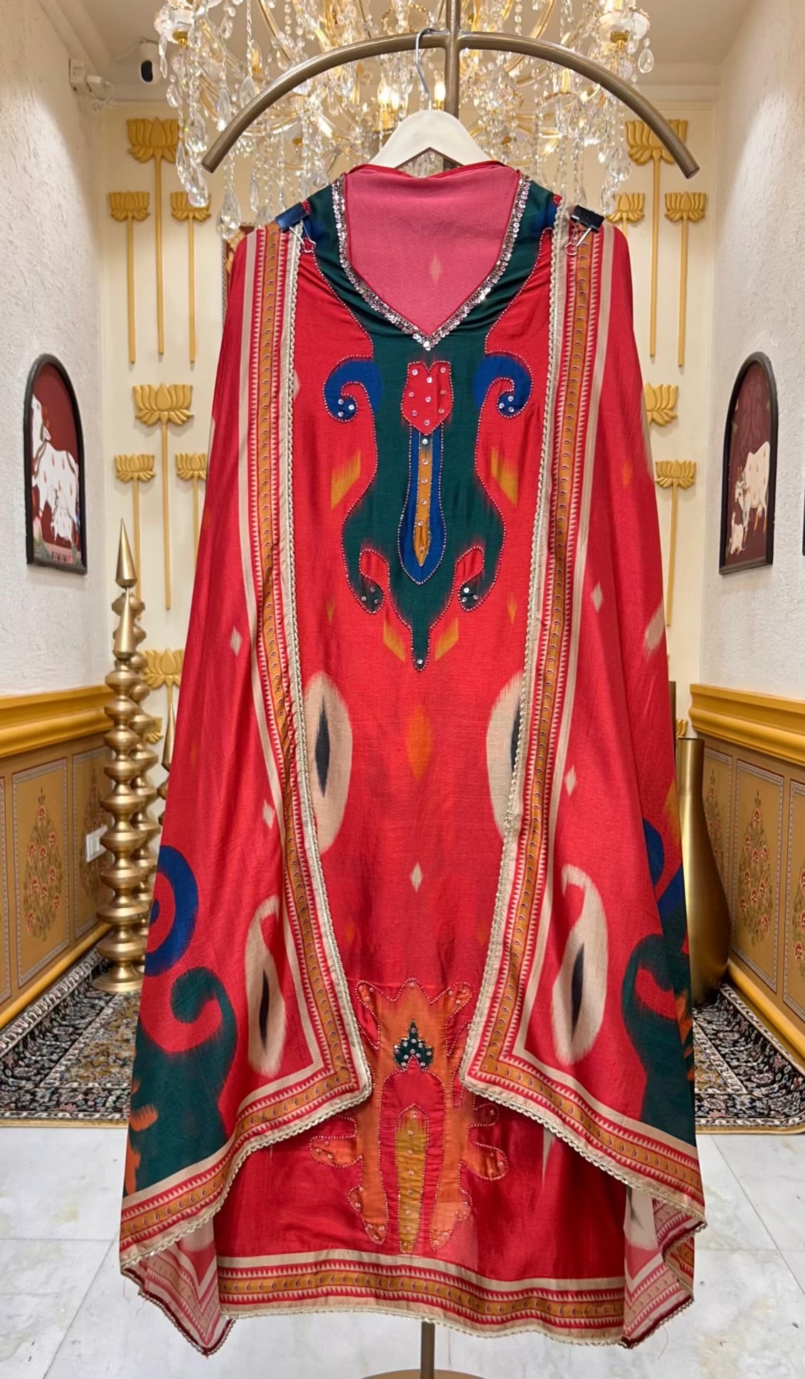 Ravira Patola Pearl Suit (Red)