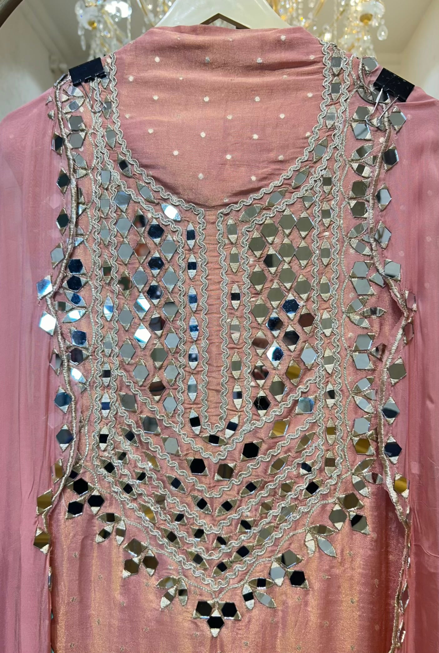 Zarfeena Aaina Suit (Peach)