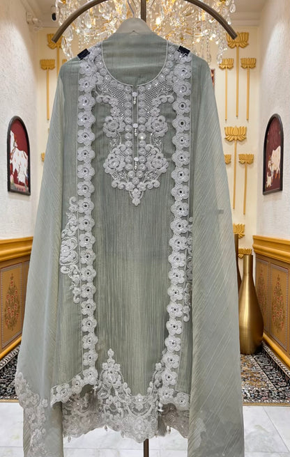 Mehrya Dori Spark Suit (Pista Green)