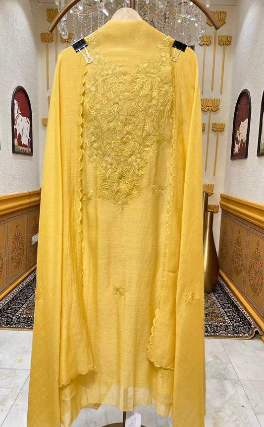Ishara Mul Naqsh Suit (Yellow)