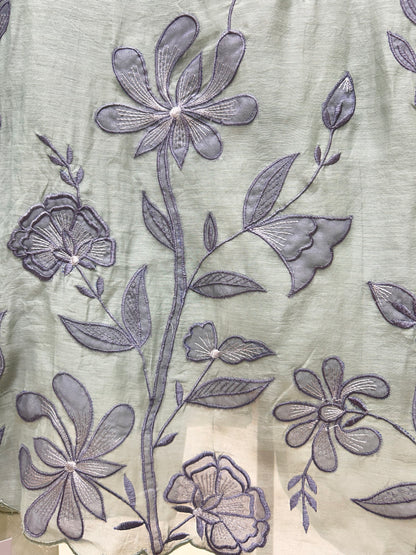 Saanvi Appliqué Grace Suit (Light Green)
