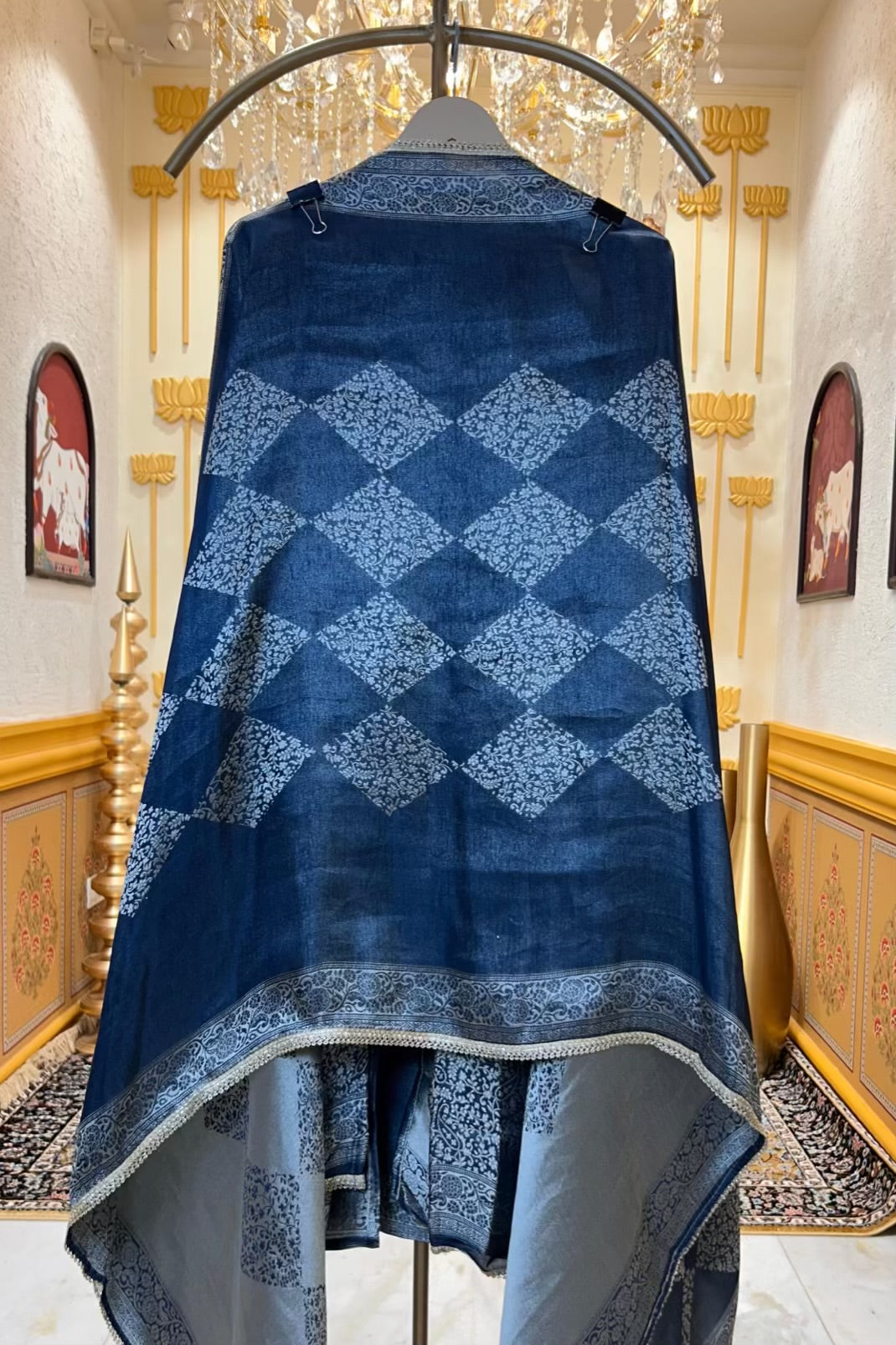 Zarvahana Brocade Suit (Peacock Blue)