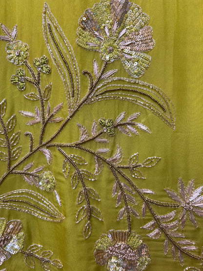 Zewar Organza Suit (Green)